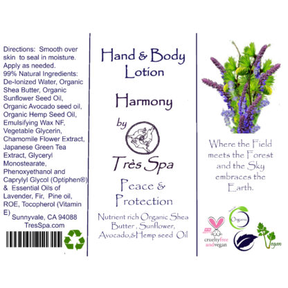 Organic Body Lotion by Tres Spa Harmony