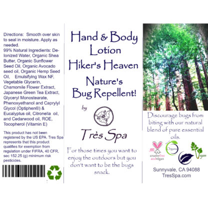 Organic Body Lotion by Tres Spa Hiker's Heaven