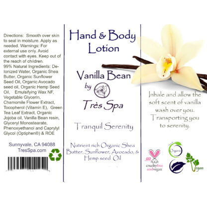 Organic Body Lotion by Tres Spa Vanilla Bean