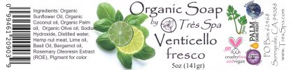 Tres Spa Organic Soap - Venticello fresco