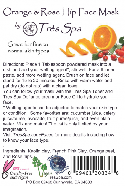 Tres Spa Face Mask Orange and Rosehips