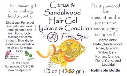Tres Spa Hair Gel Citrus Sandalwood