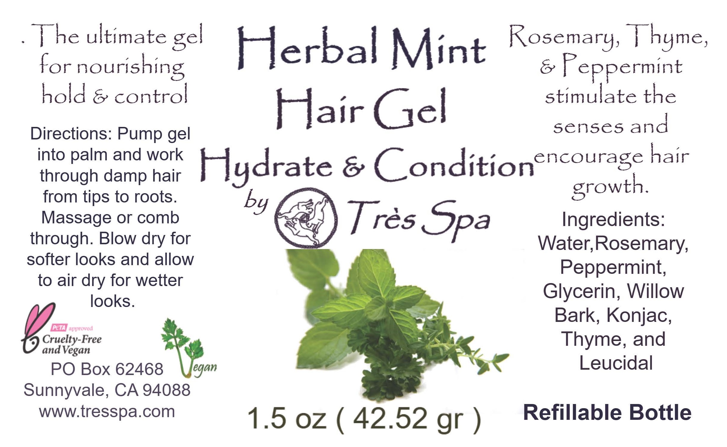 Herbal Mint Hair Gel - Tres Spa Store Herbal Mint Hair Gel - Tres Spa Store