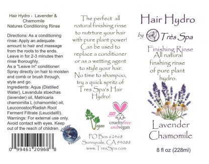 Tres Spa Hair Hydro Lavender Chamomile