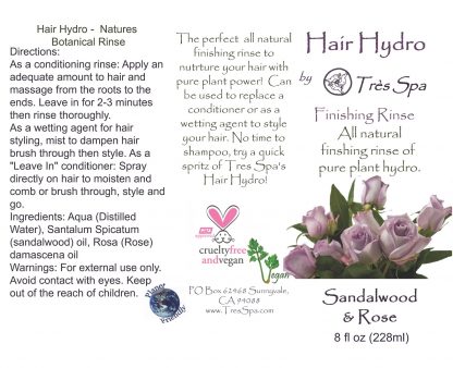 Tres Spa Hair Hydro Sandalwood Rose