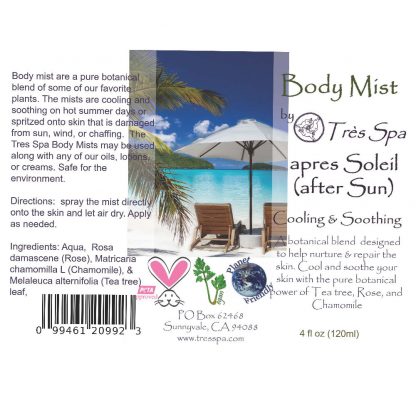 apres Soleil (after Sun) Splash Toner | Body Mist | Vegan - Image 6